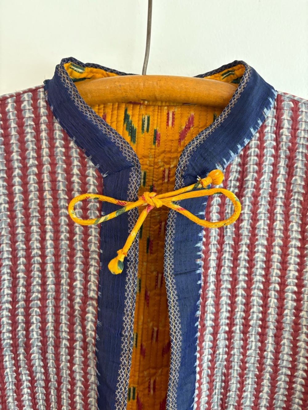 Deadstock silk quilted reversible Indian kantha coat, sz S - NWOT - Picture 7 of 10